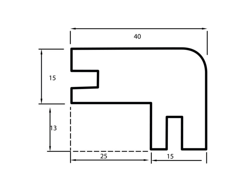 Flush Fit Oak Stair Nosing Oak Unfinished - 14mm