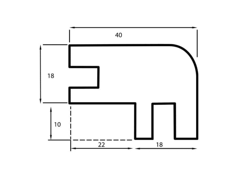 Flush Fit Oak Stair Nosing Oak Unfinished - 18mm