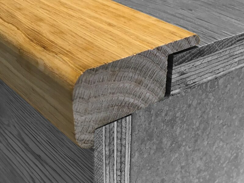 Lip Over Oak Stair Nosing Oak Lacquered - 18mm