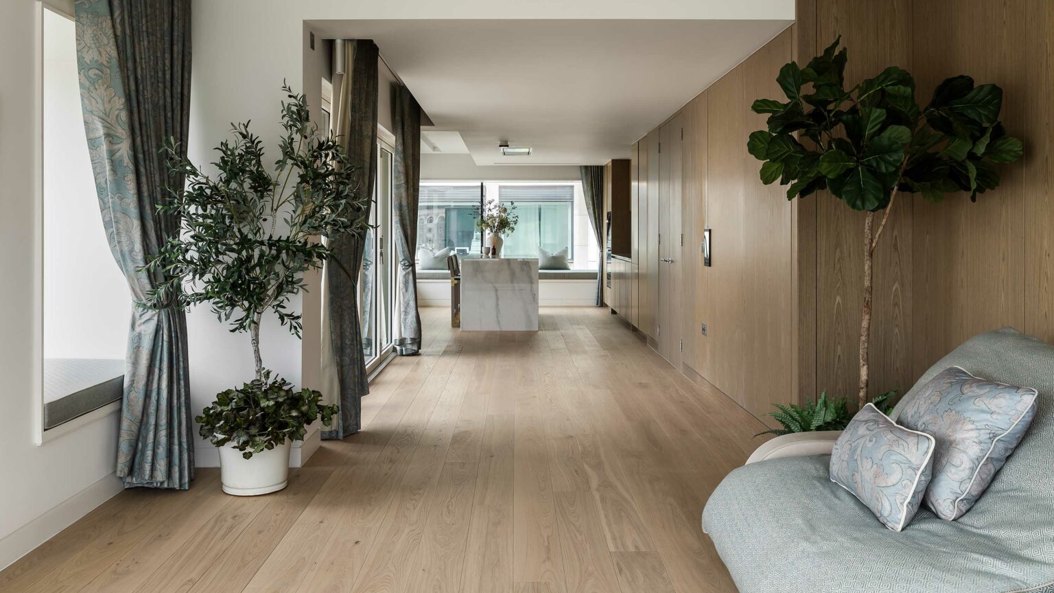 Tundra oak flooring in open plan living space