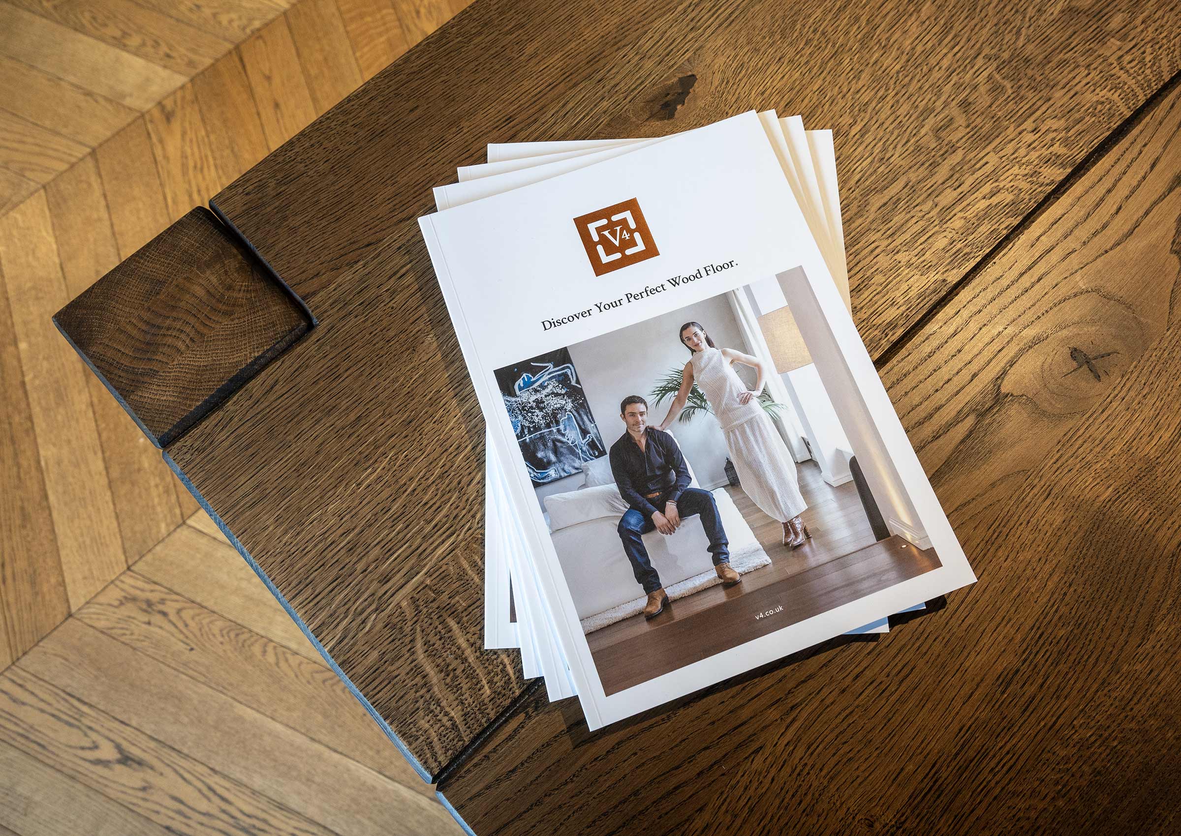 front cover of the v4 wood flooring brochure