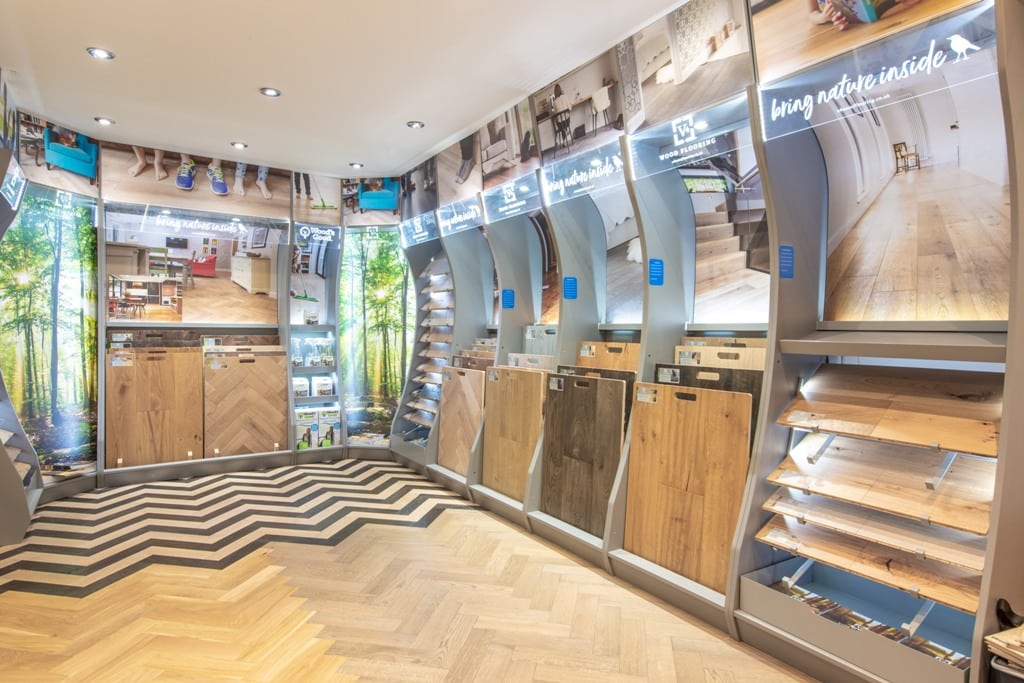 V4 Wood Flooring Destination Stands go live in Bucks Flooring Showroom