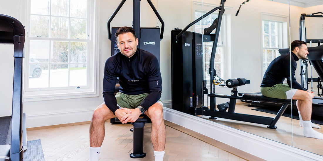 mark wright in his home gym with v4 wood floors