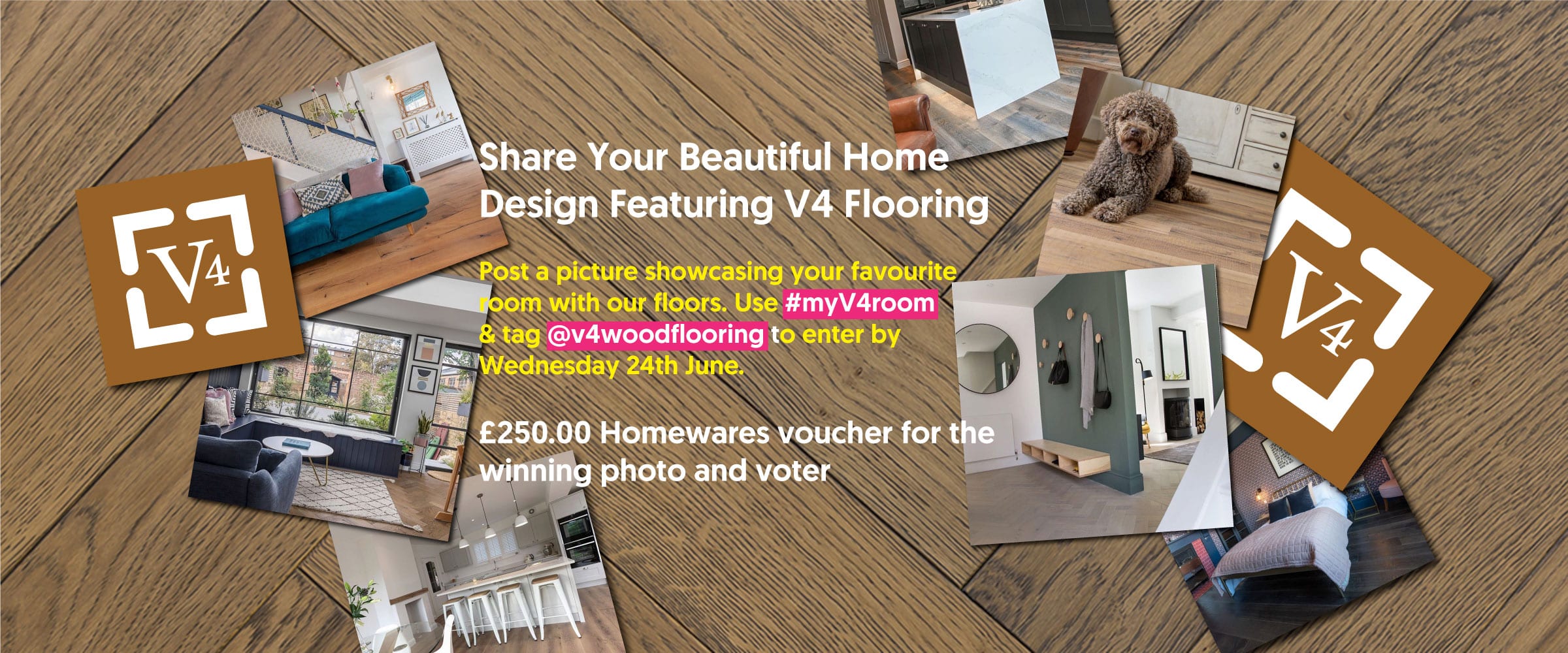 Share your beautiful home design featuring V4 flooring on instagram and win £250 of homeware vouchers.