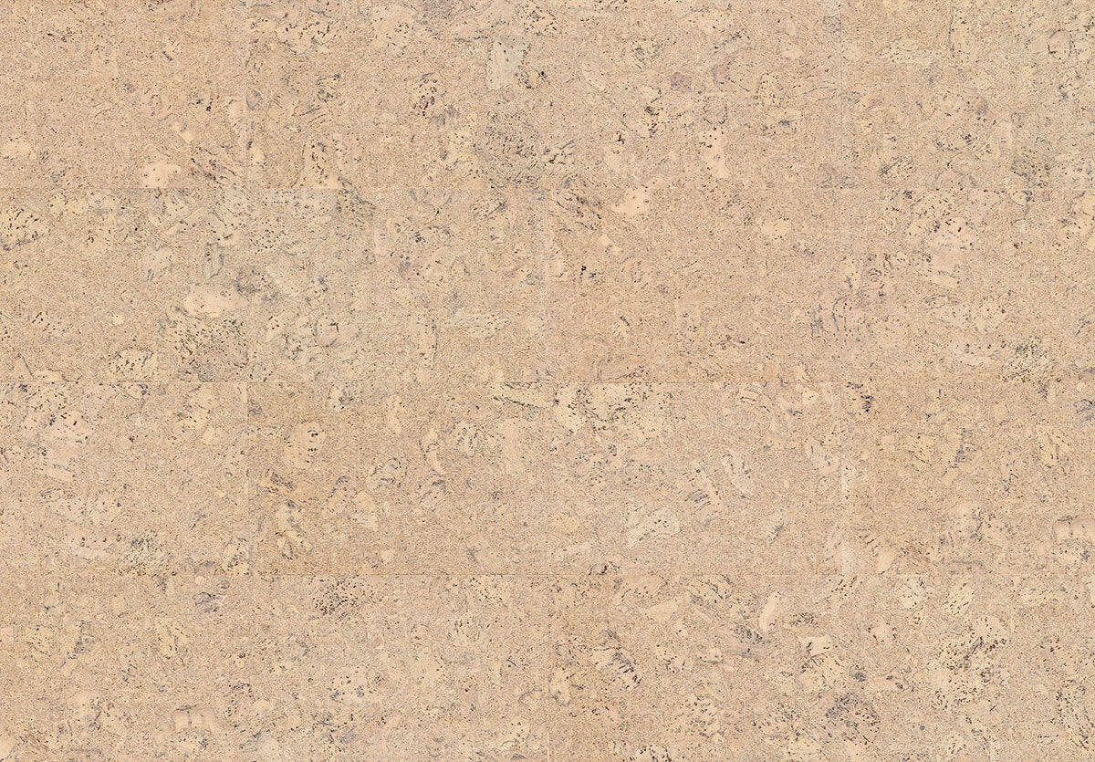 Close up of light toned cork flooring