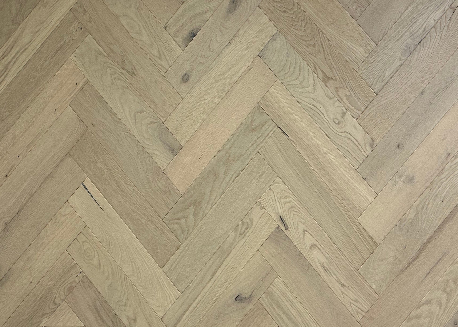 Close-up of Urban Nature herringbone wooden floor 