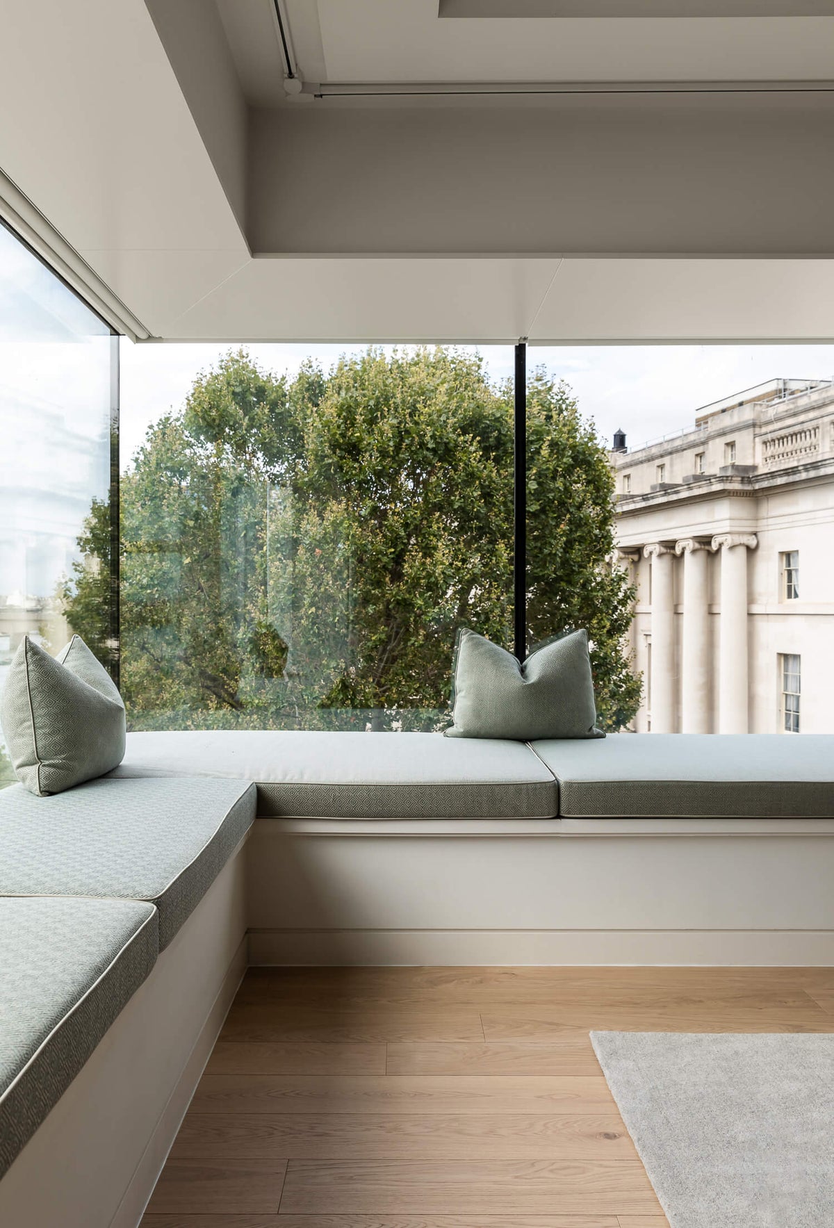 Window seat with Tundra Seashell planks