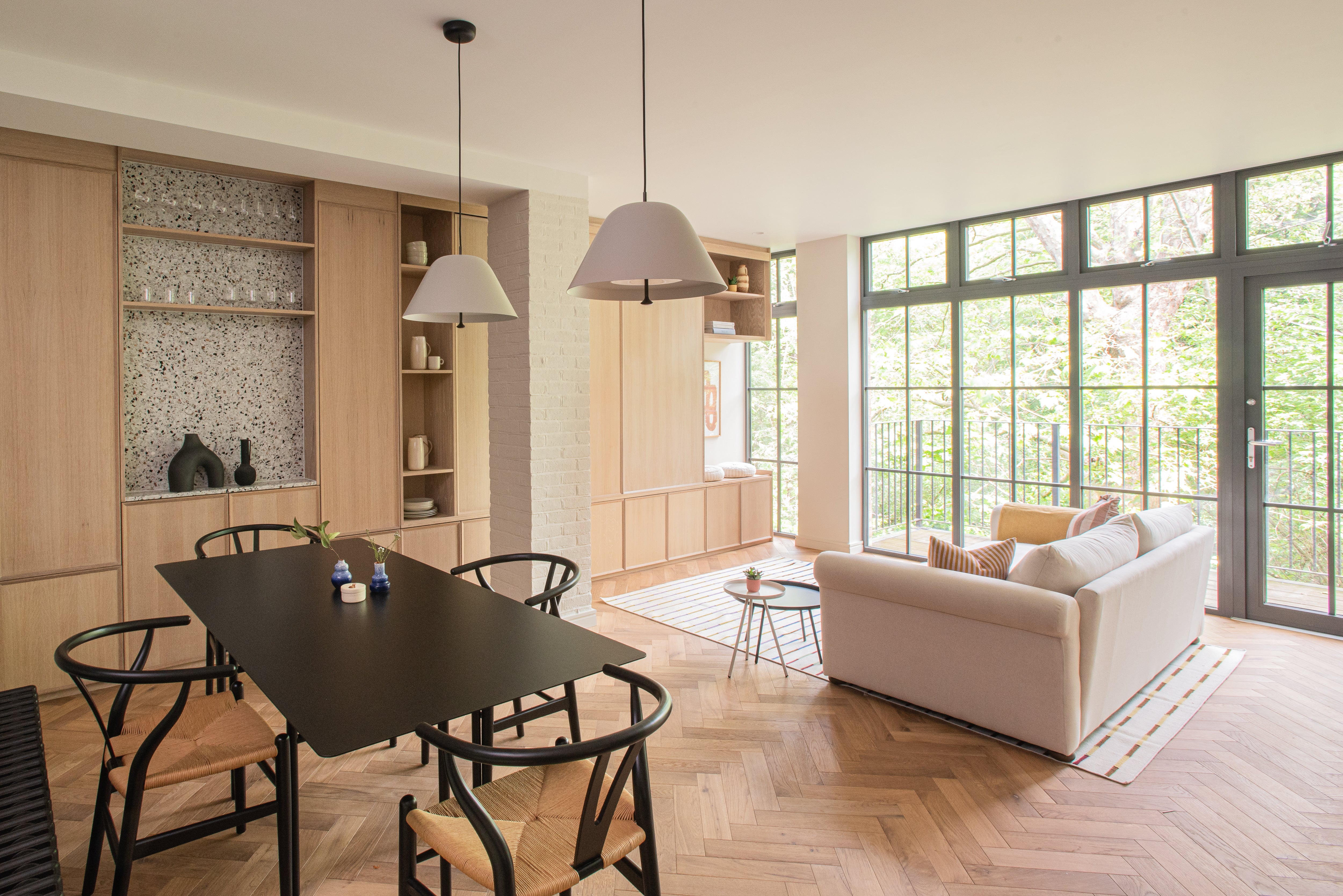 White Smoked Oak in a modern living room