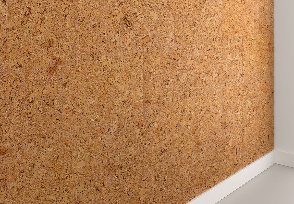 orange and brown cork panels on a wall