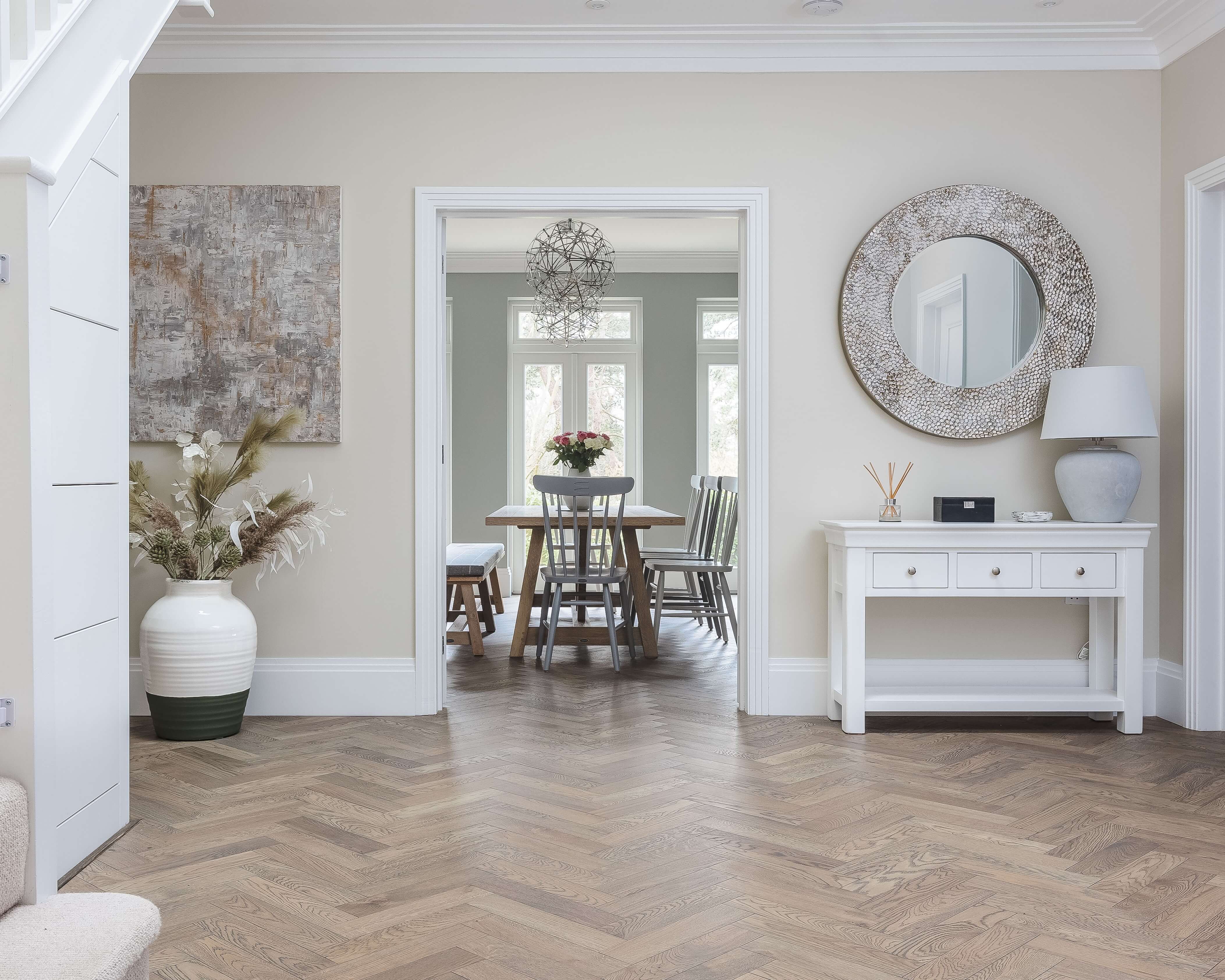 a v4 wood floor in a home hallway design