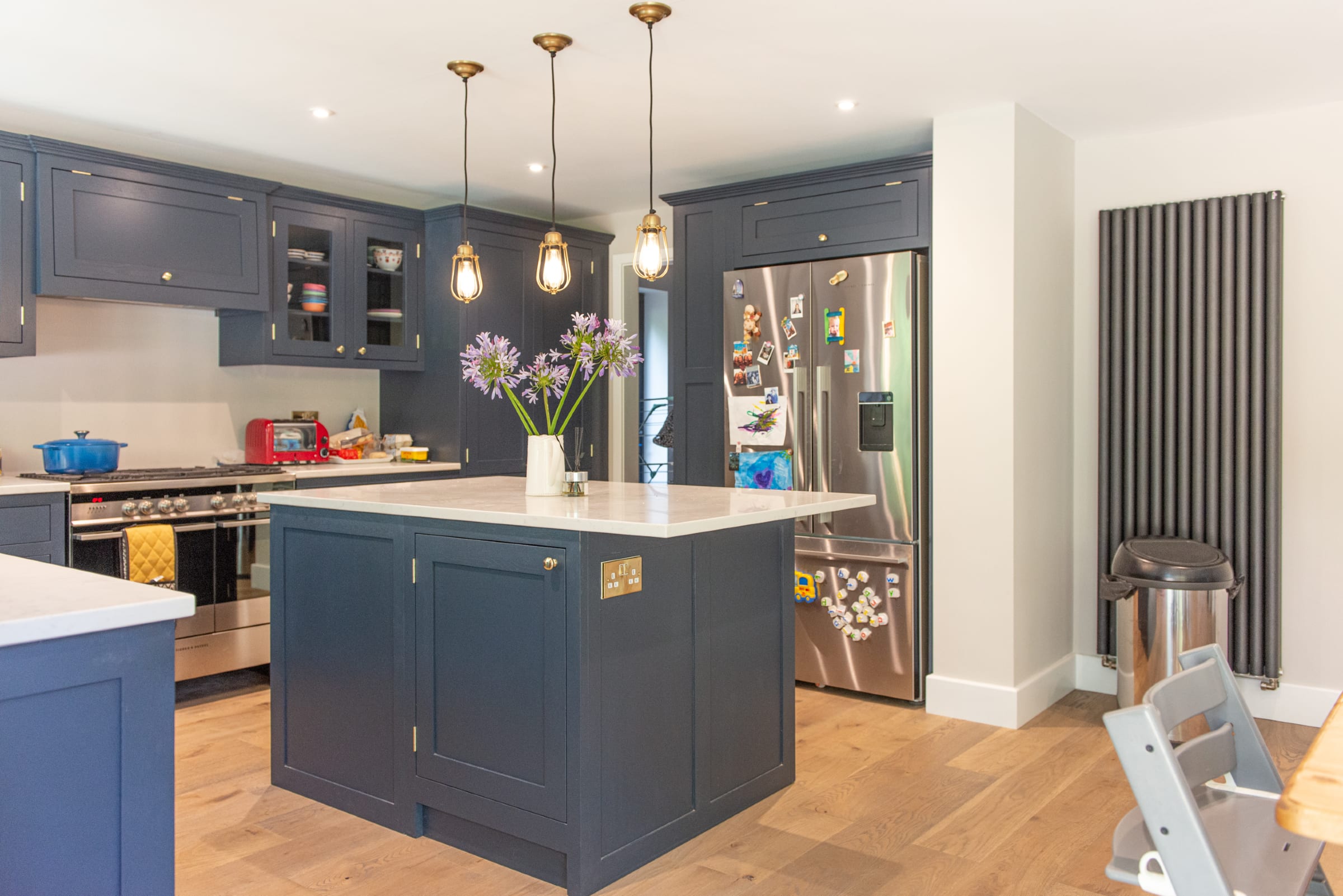 shaker style kitchen with deco frozen umber wood floors