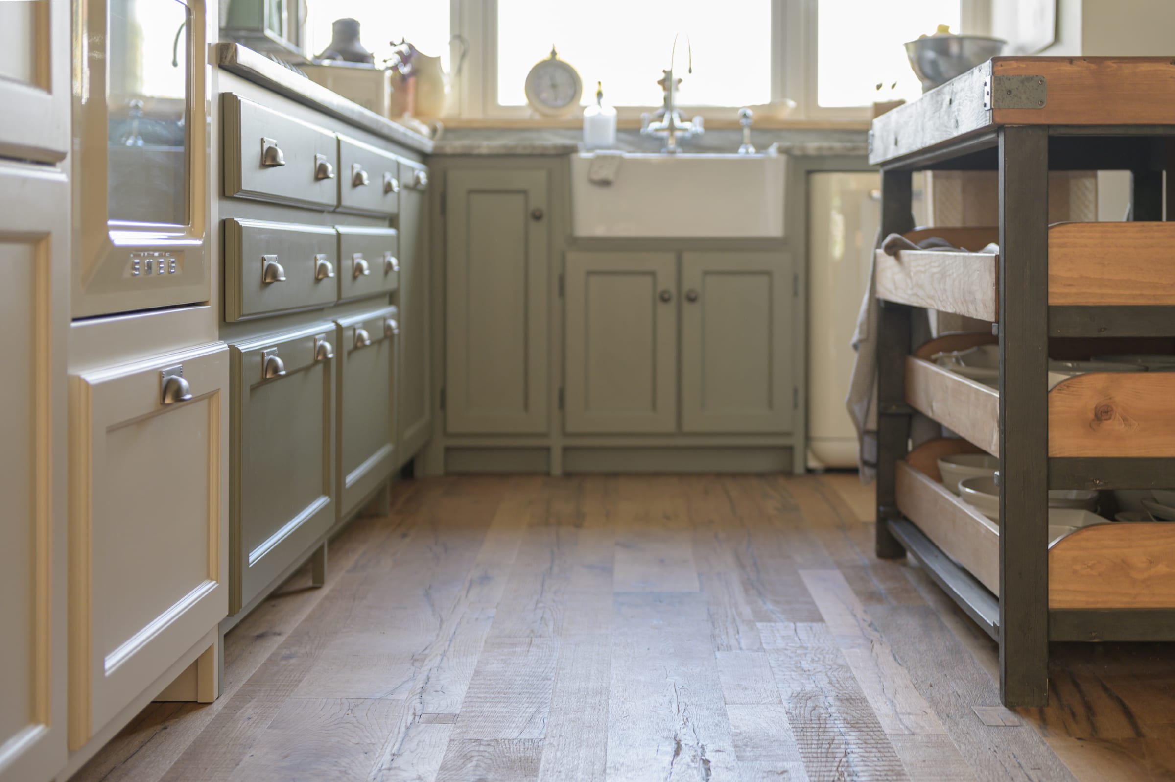 rustic kitchen with gable grange reclaimed wood floors