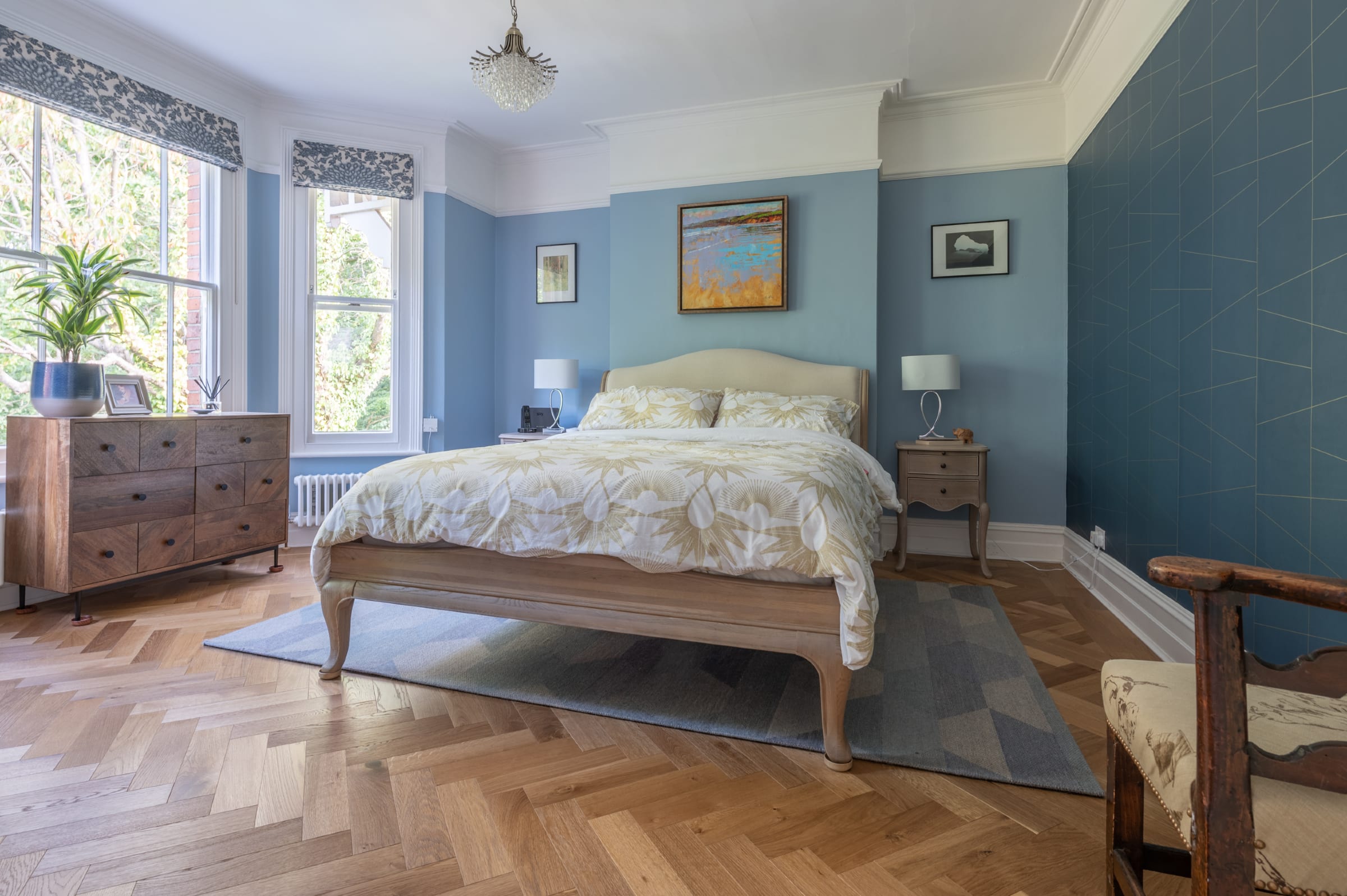 Woking bedroom with Zigzag Smoked Oak