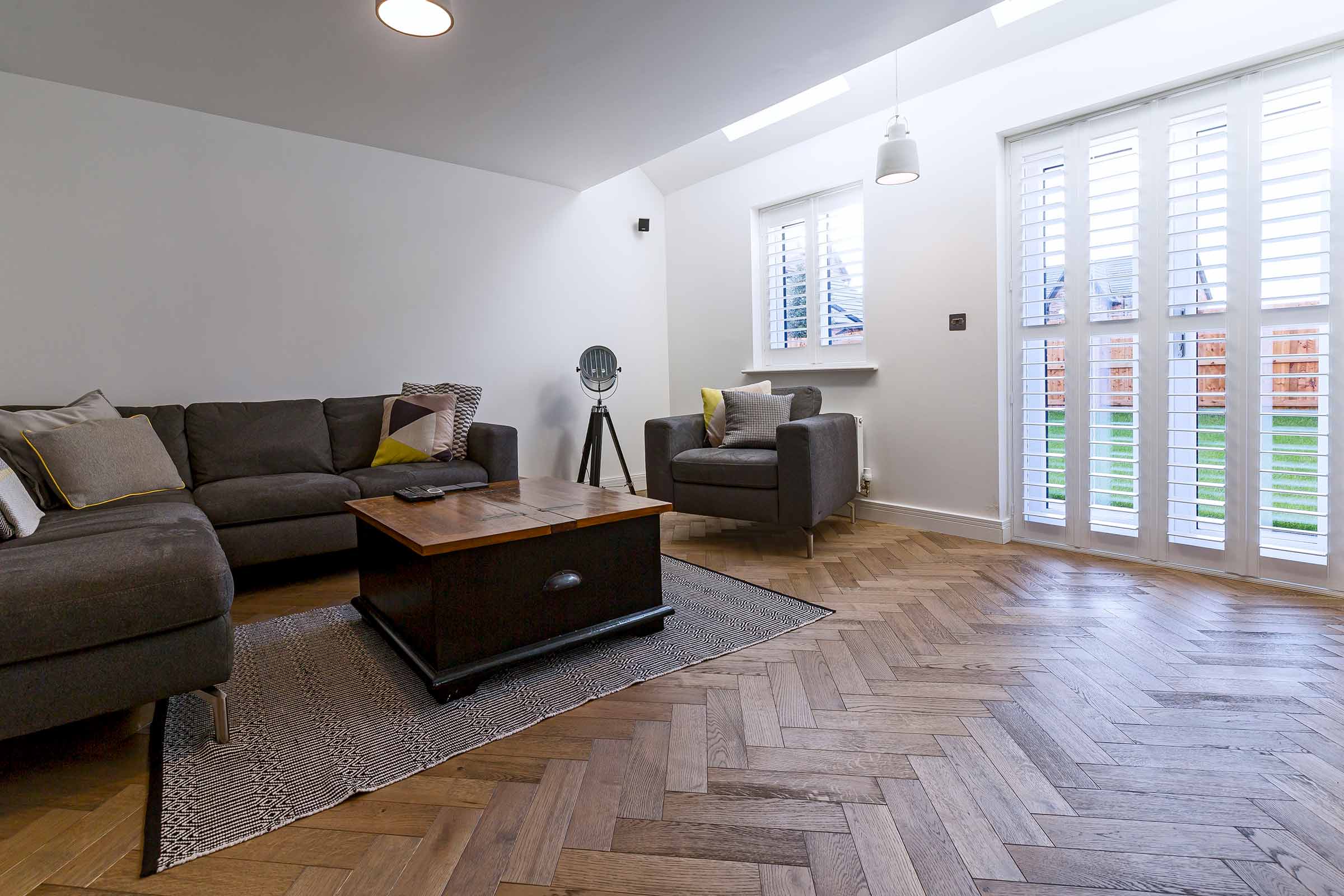 herringbone wood floor