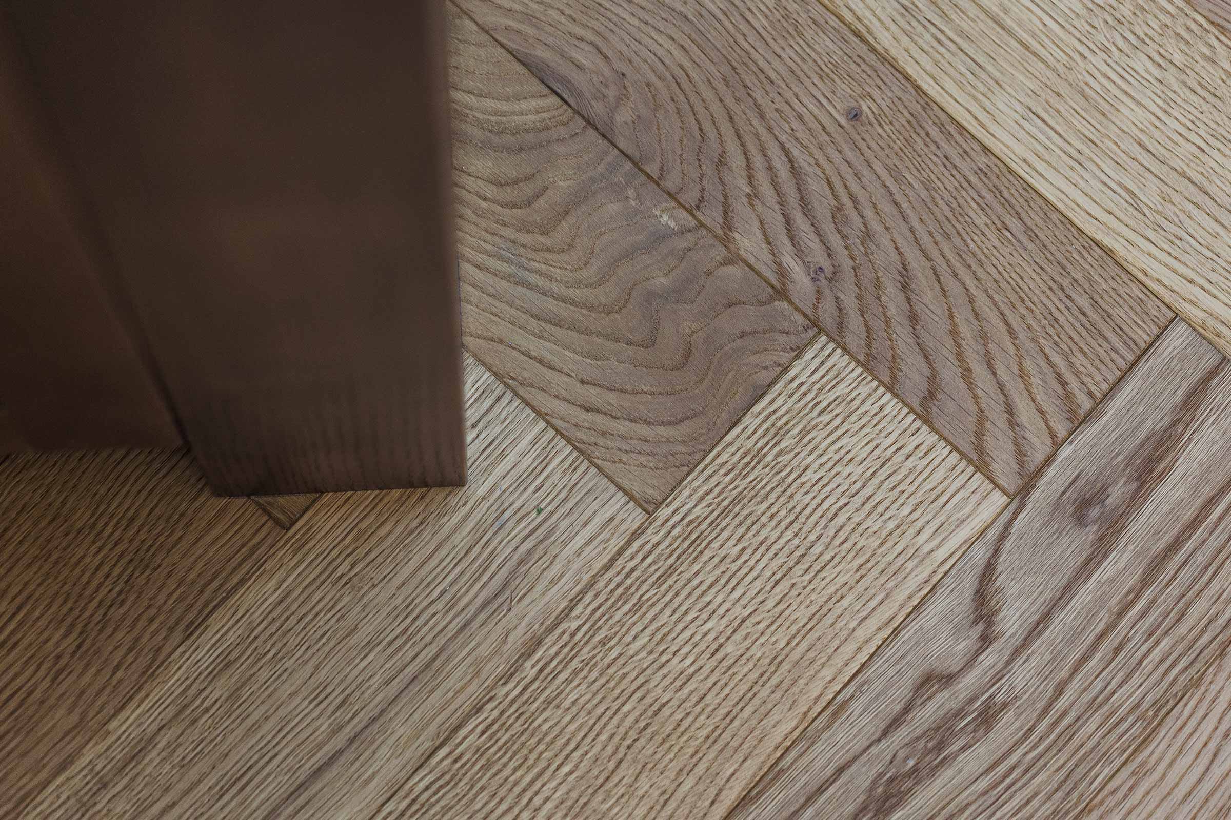 close up of herringbone wood floors